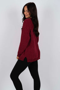 Keep It Going Sweater (Cabernet)