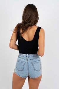 Star Patch Denim Shorts
