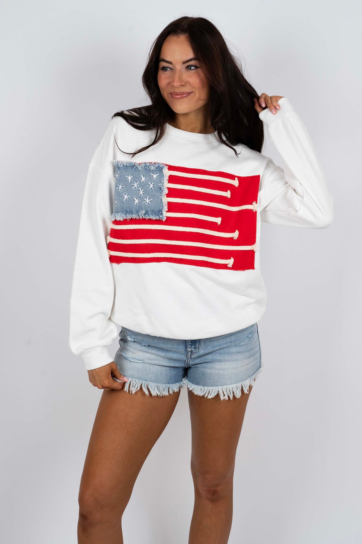 Threaded American Flag Sweatshirt