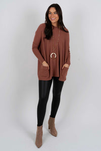 Totally Smitten Sweater (Copper Brown)