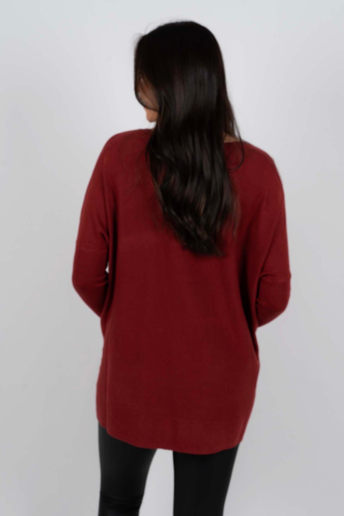 Totally Smitten Sweater (Red Wood)