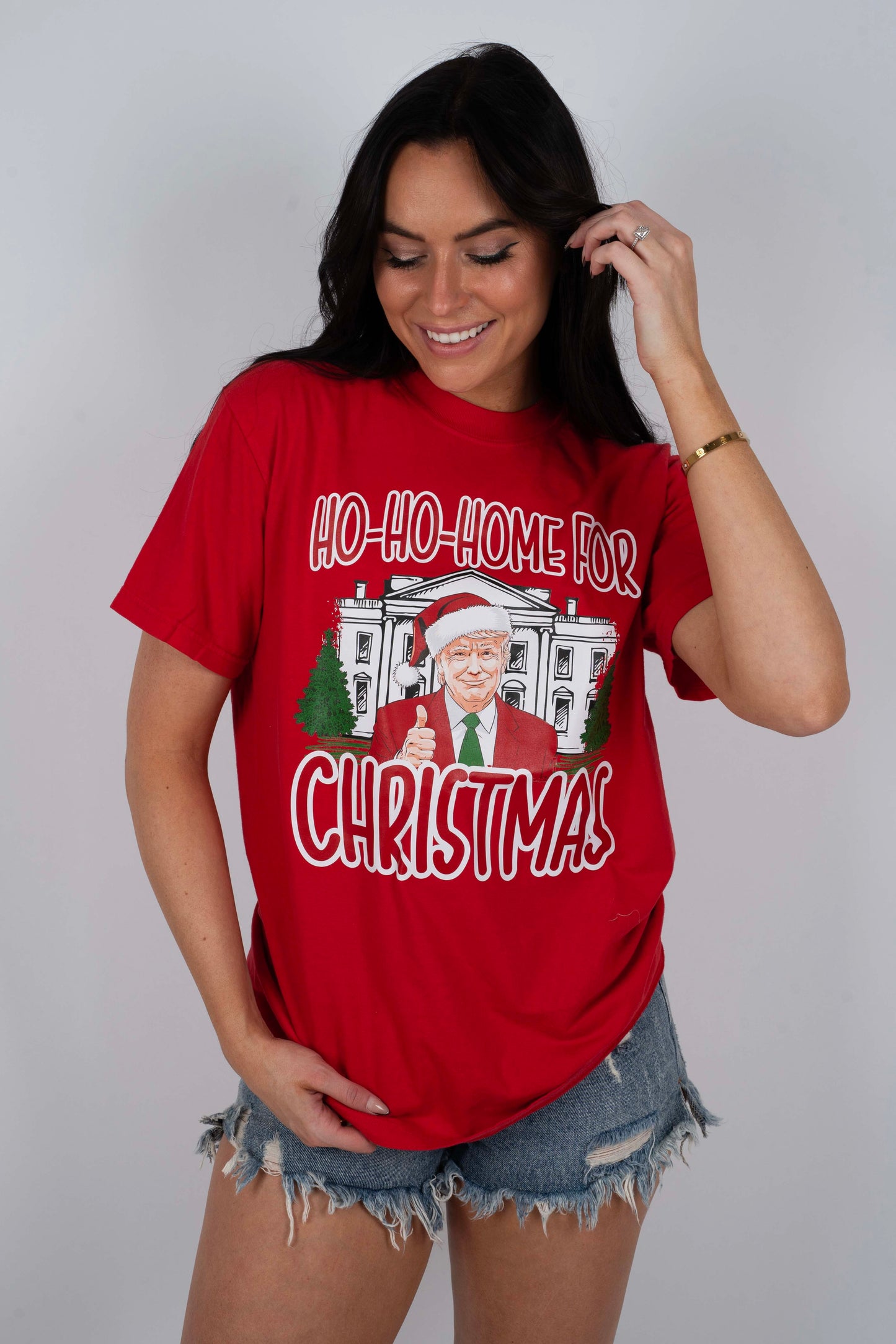 Ho-Ho-Home For Christmas Comfort Colors Tee (Red)