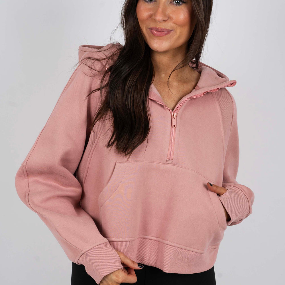 
                      
                        Oversized Half-Zip Hoodie (Pink)
                      
                    