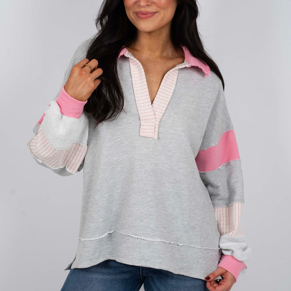 Running On Dreams Top (Pink/Grey)