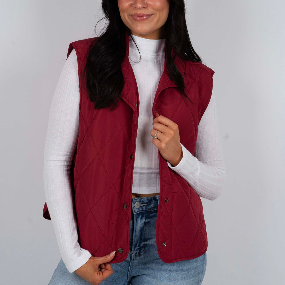 Be Mine Puffer Vest (Burgundy)