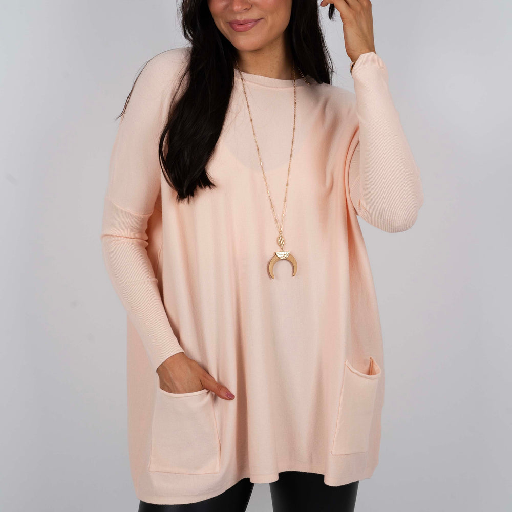 
                      
                        Totally Smitten Sweater (Light Pink)
                      
                    