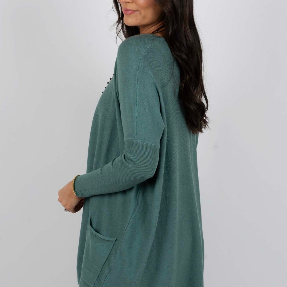 
                      
                        Totally Smitten Sweater (Marine Green)
                      
                    