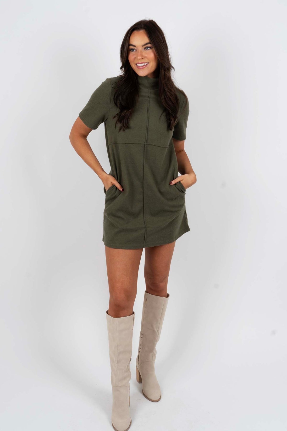Tiffany T-Shirt Dress (Olive)