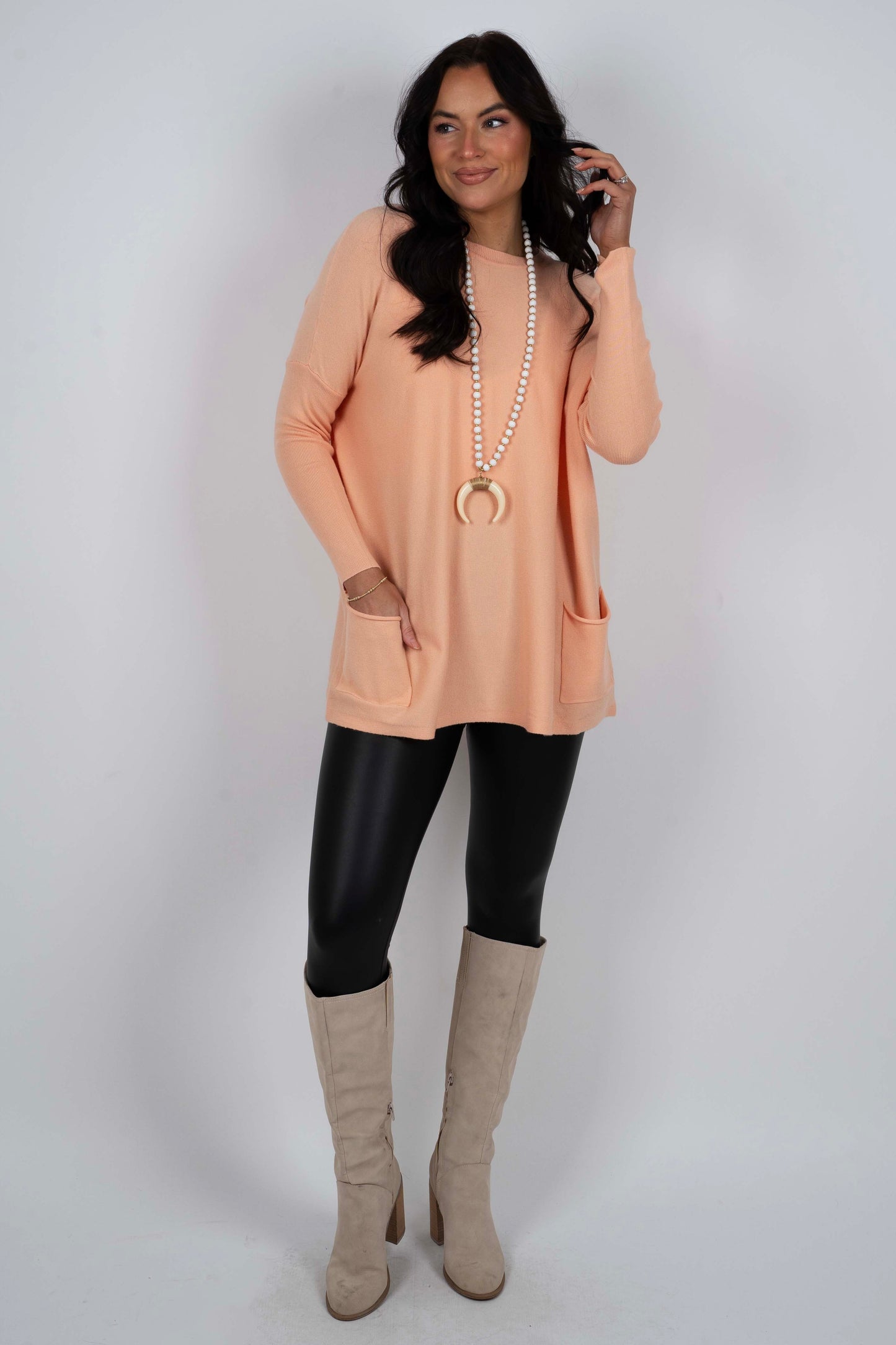 Totally Smitten Sweater (Peach)