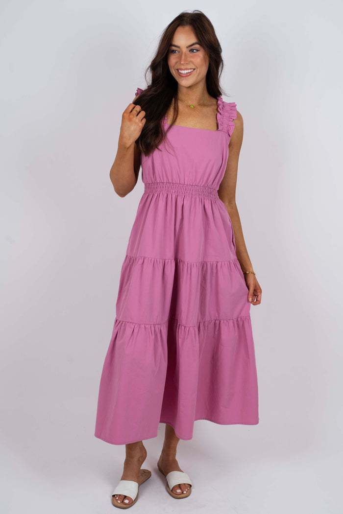 Tiffany Midi Dress (Pink)