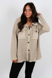 Camdyn Button Down (Stone)