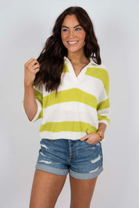 Chase The Moment Top (Ivory/Lime)