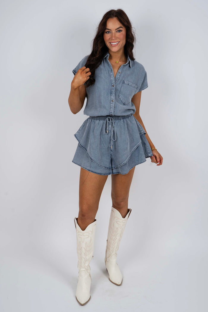 Good Stories Denim Romper