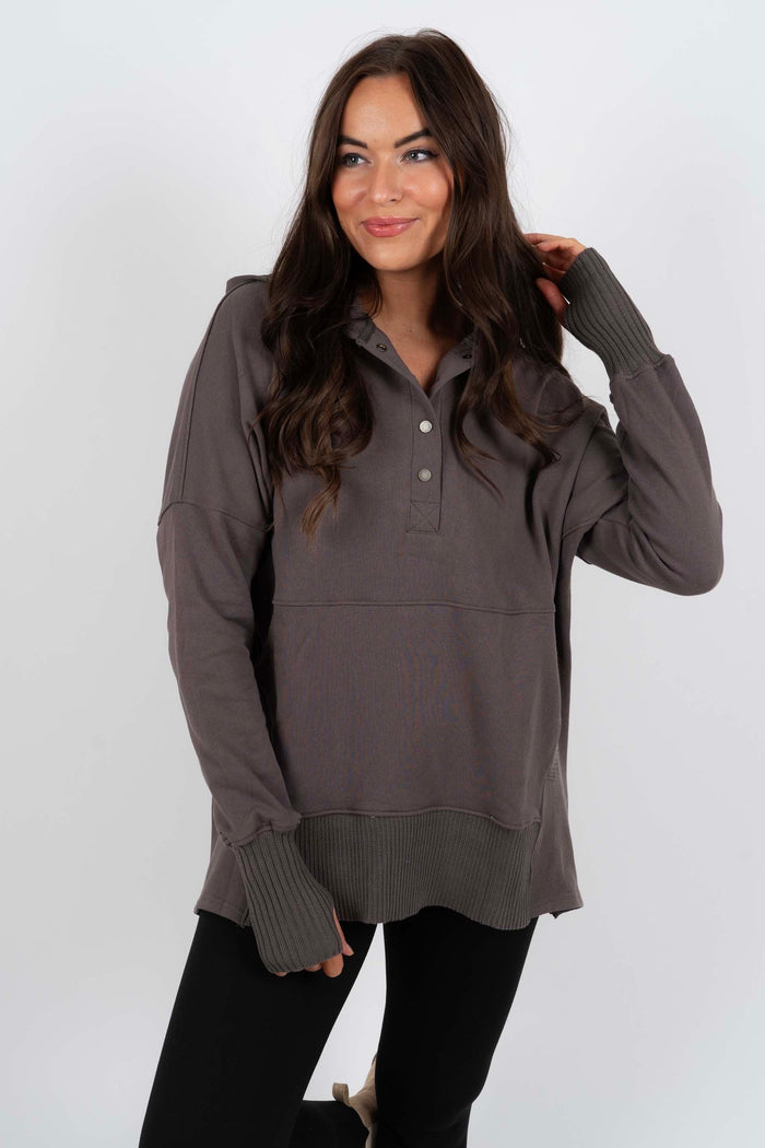 Campfire Cozy Top (Charcoal)