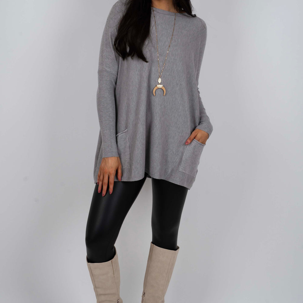 Totally Smitten Sweater (Heather Grey)