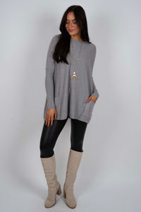 Totally Smitten Sweater (Heather Grey)