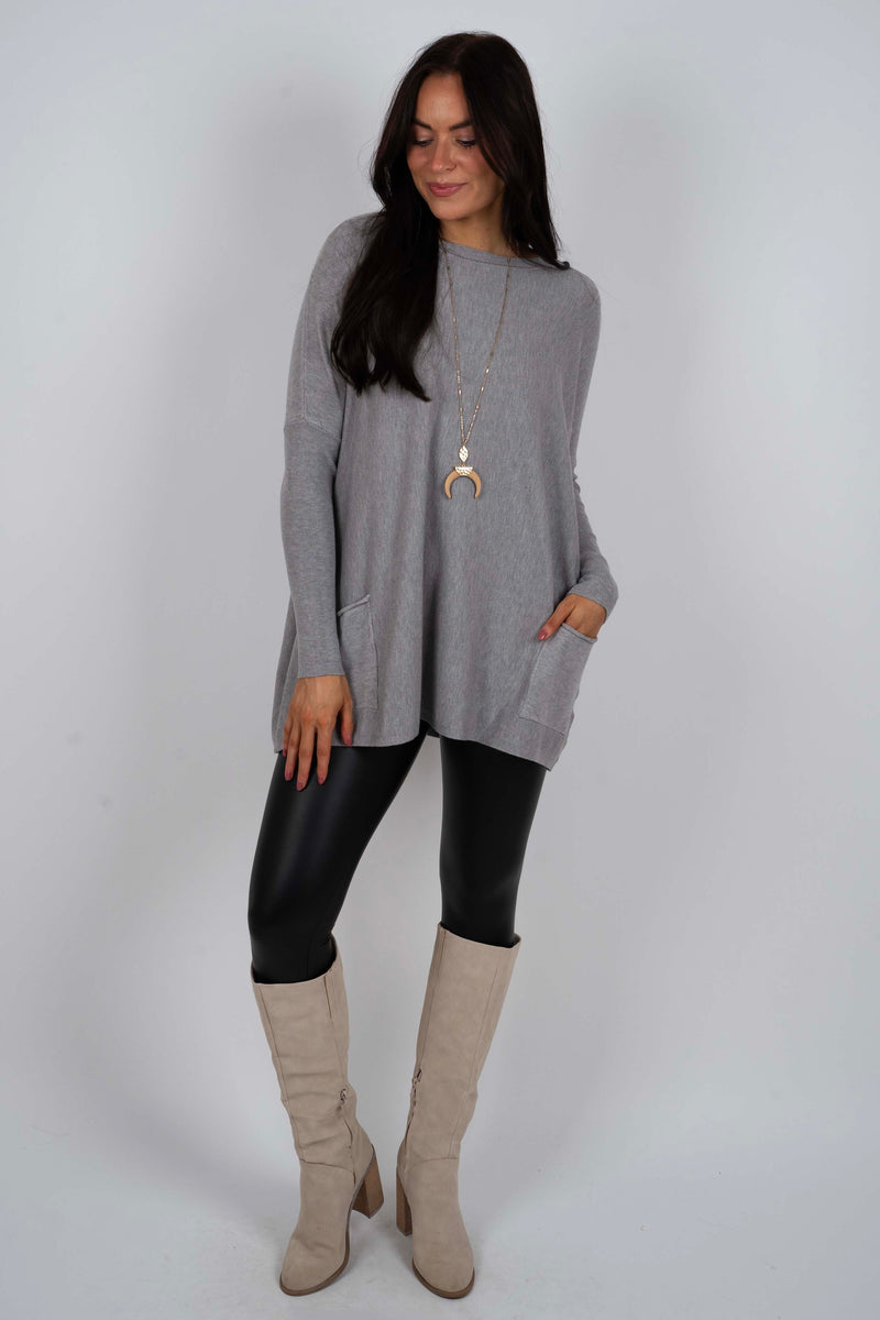 Totally Smitten Sweater (Heather Grey)