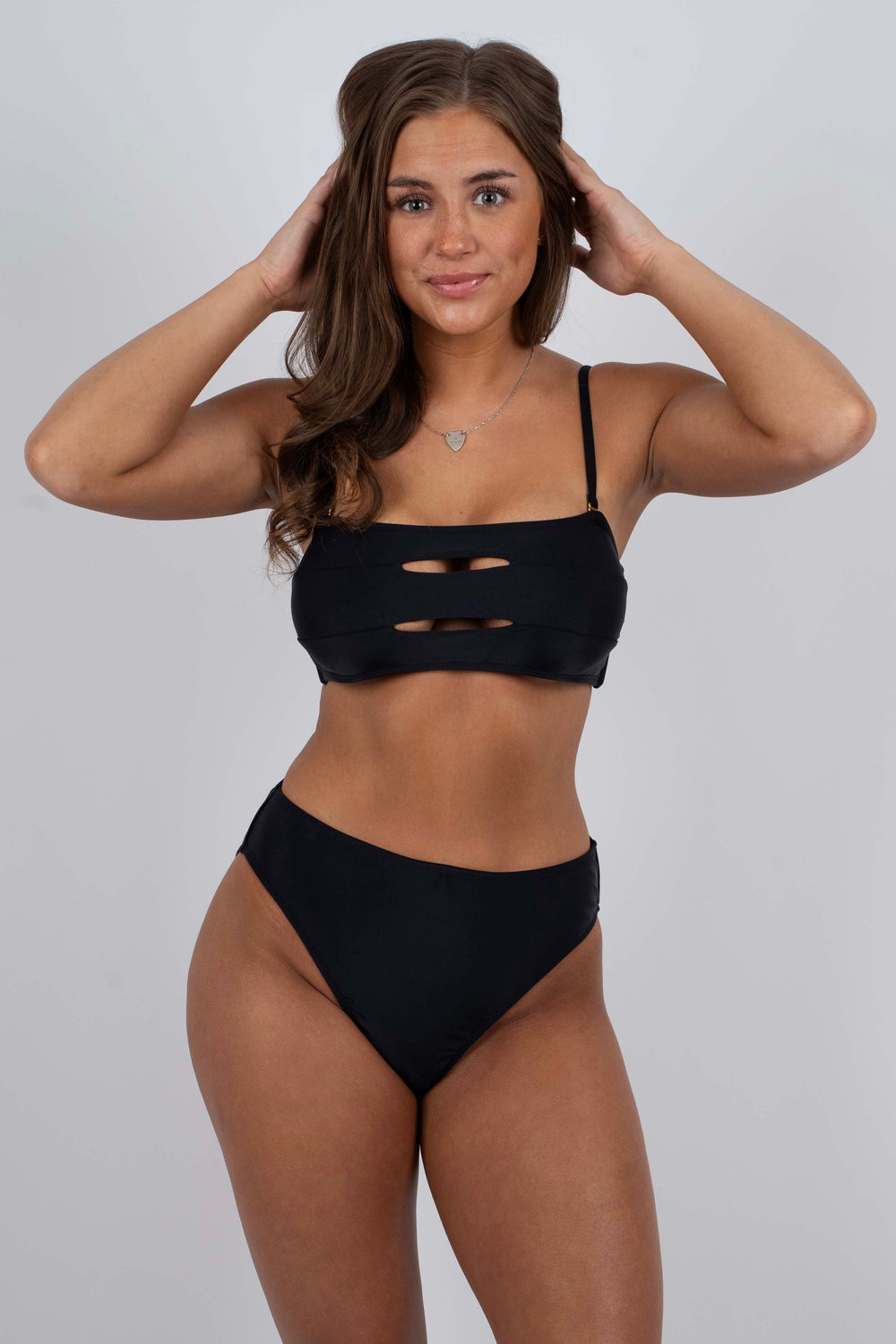 Walking At Sunset Swimsuit Top (Black)