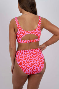 Feel The Sunshine Swimsuit Top (Pink Leopard)
