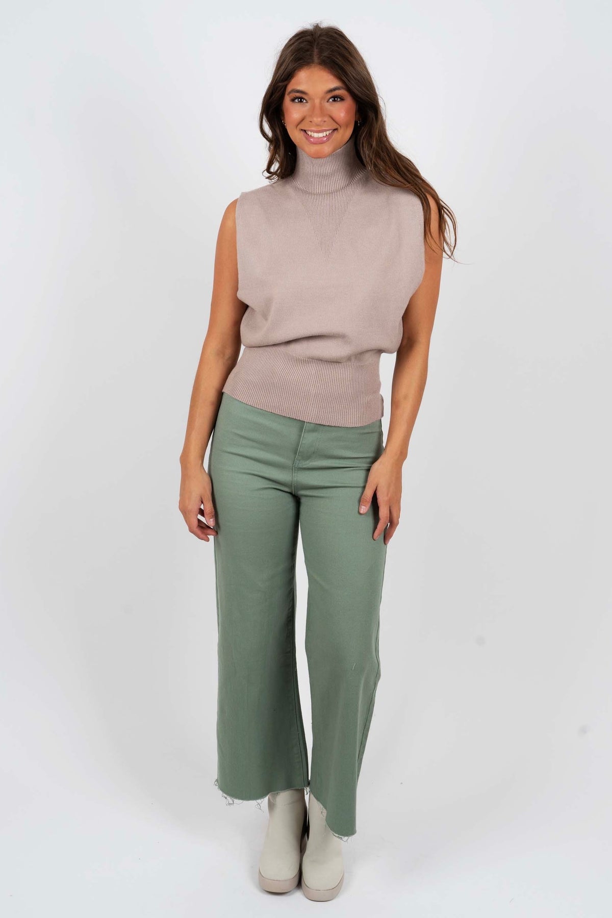 Fall Times Sweater Tank (Taupe)