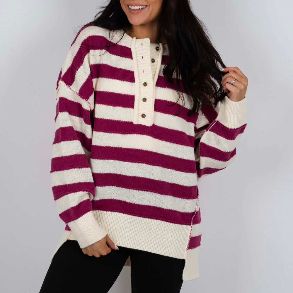 
                  
                    Time To Charm Sweater (Berry)
                  
                