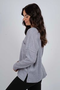 Ainsley Brushed Top (Heather Grey)