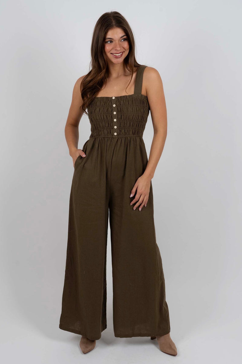 When You Arrive Jumpsuit (Olive)