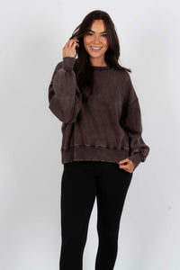 Lindsey Oversized Pullover (Brown)