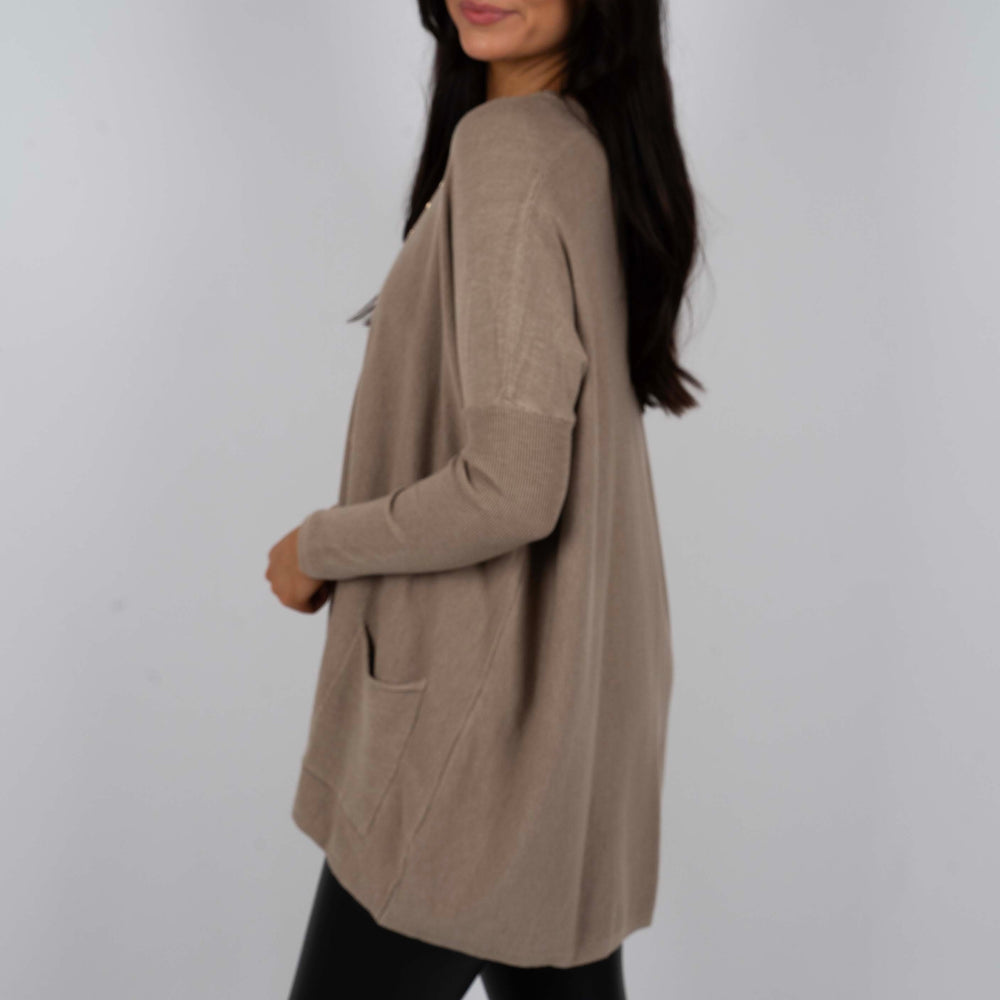 
                      
                        Totally Smitten Sweater (Mocha)
                      
                    