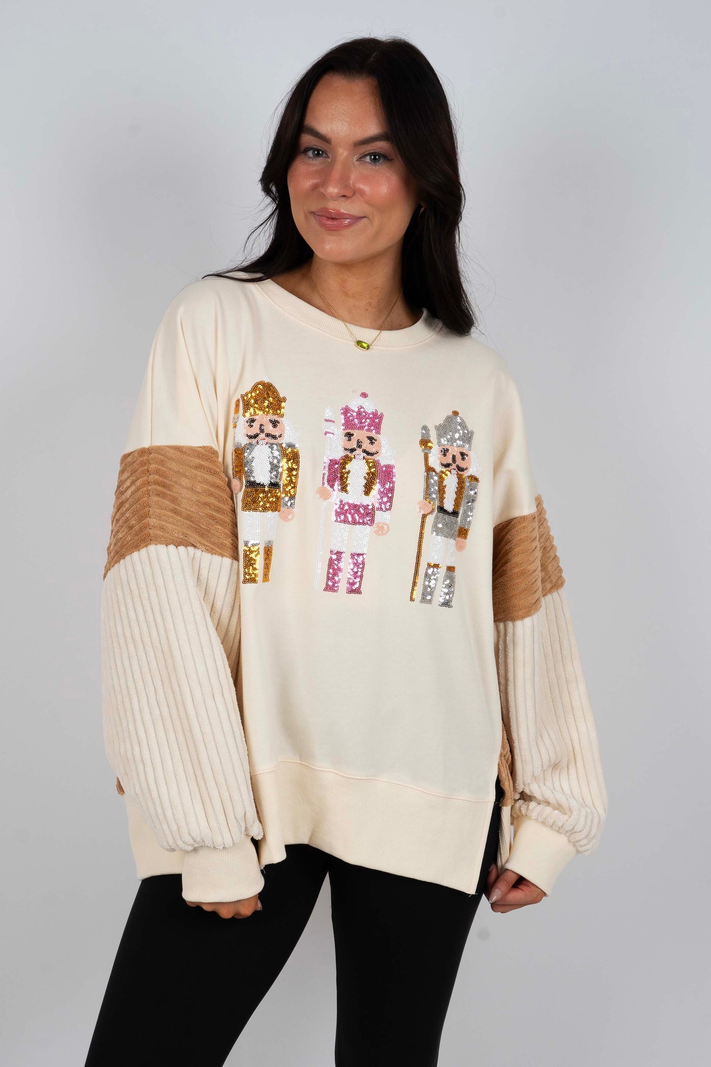 Sequin Nutcracker Sweatshirt (Cream)