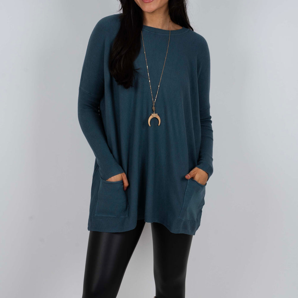 
                      
                        Totally Smitten Sweater (Teal)
                      
                    