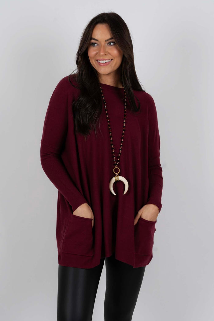 Totally Smitten Sweater (Mulberry)