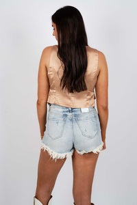 Lulu High Rise Cut Off Shorts (Subzero)