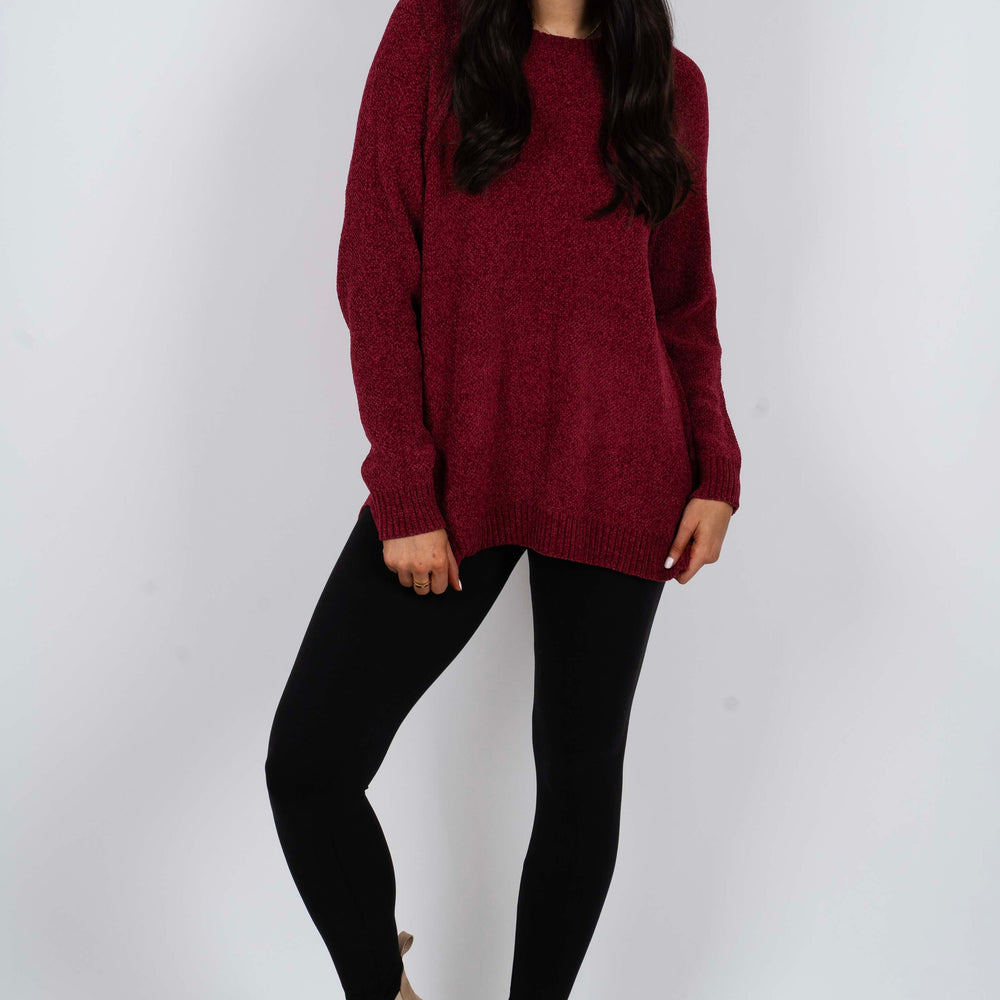 Keep It Going Sweater (Cabernet)