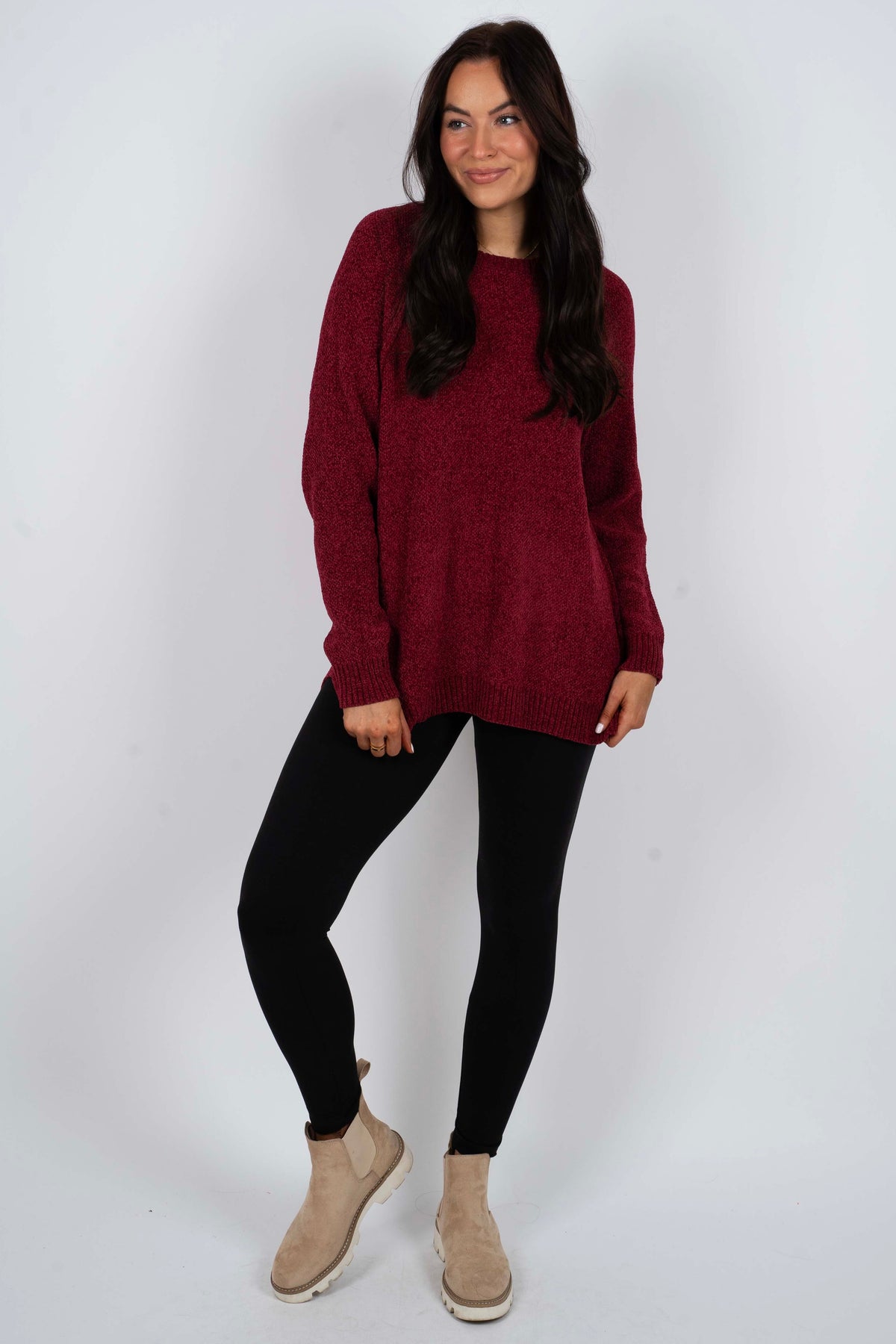 Keep It Going Sweater (Cabernet)