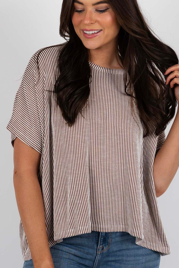Kendall Striped Top (Camel)
