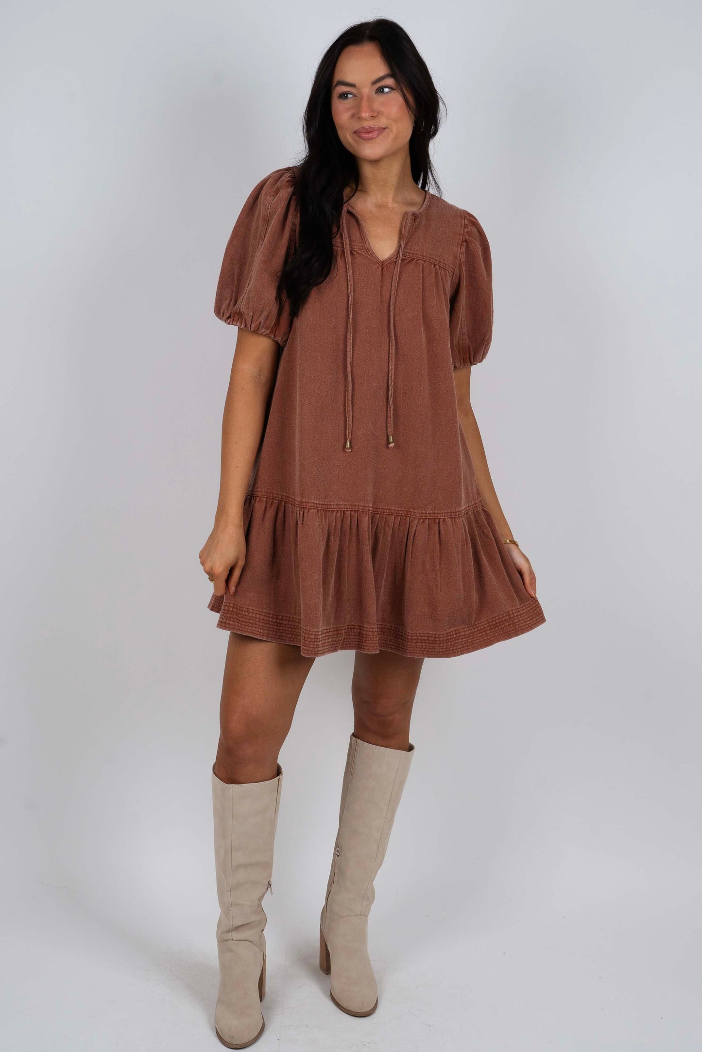 Keep You Near Dress (Brown)