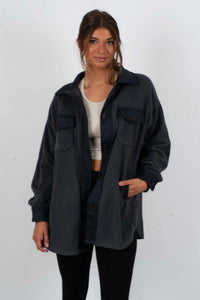 Step Into Love Shacket (Ash Gray)