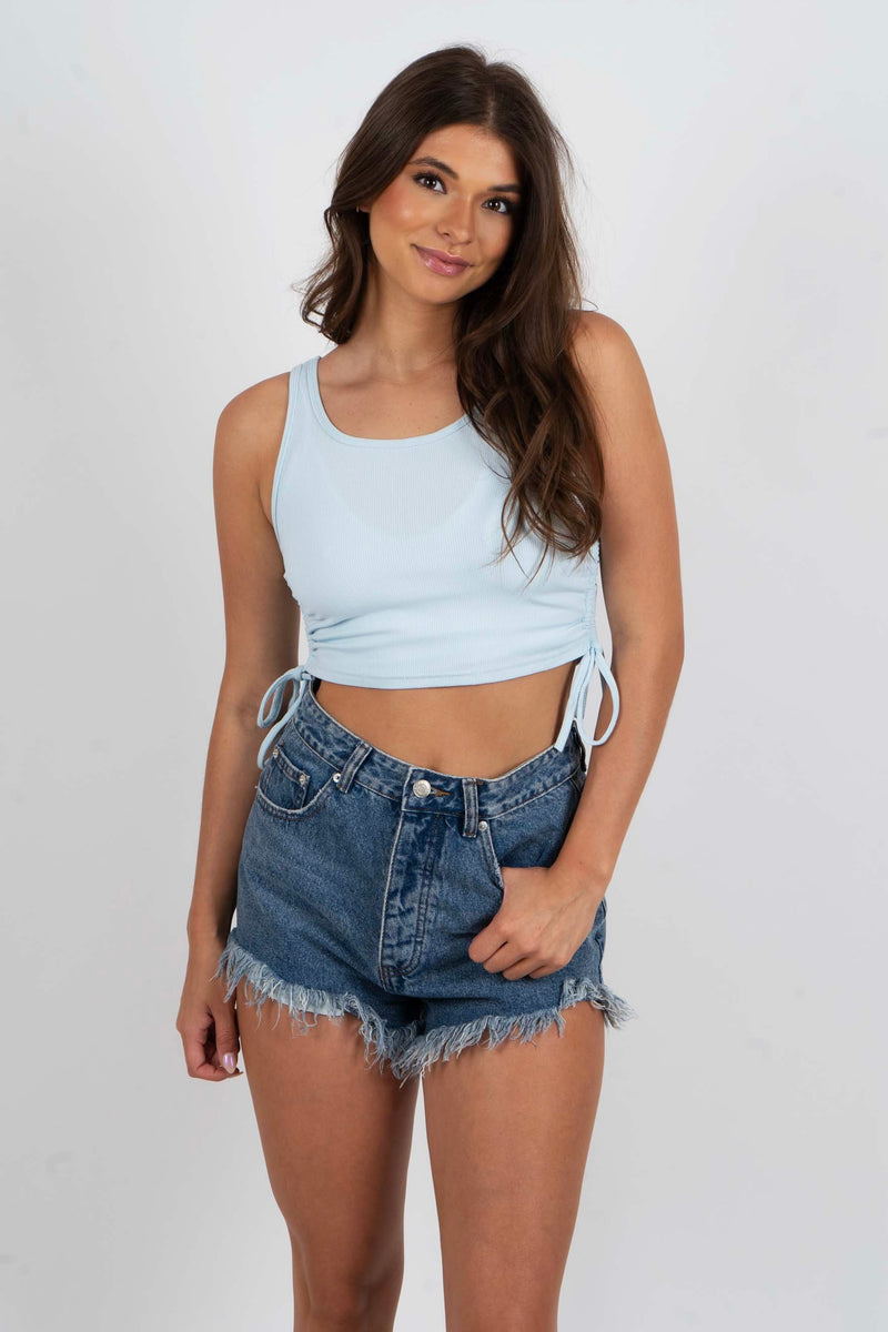 Wait A Minute Tank (Blue)