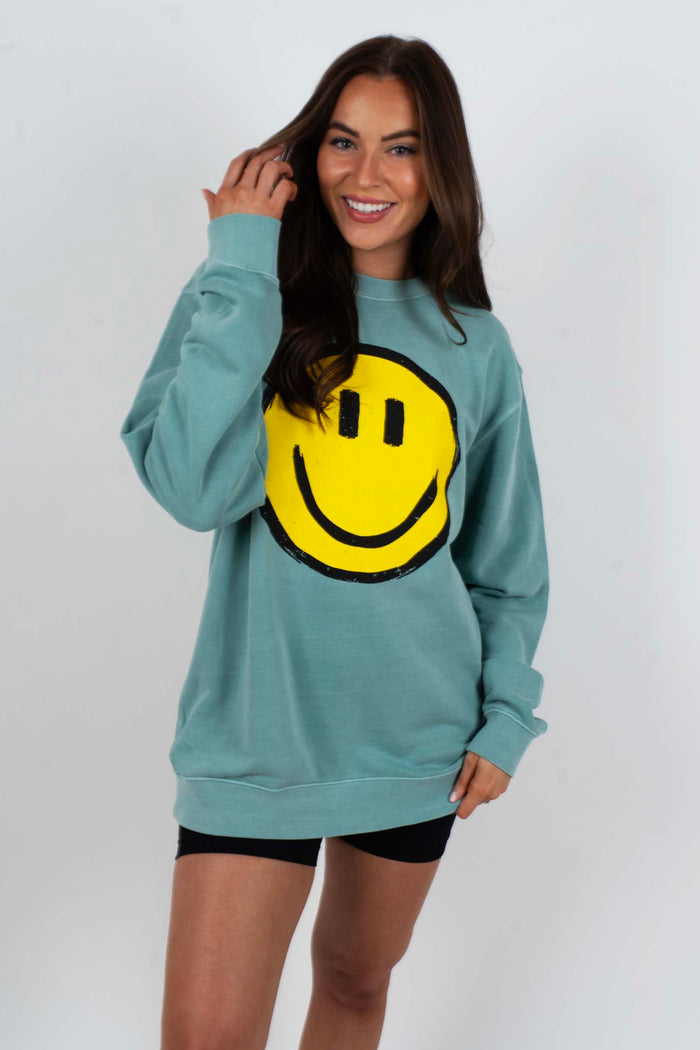 Smiley Sweatshirt (Sage)