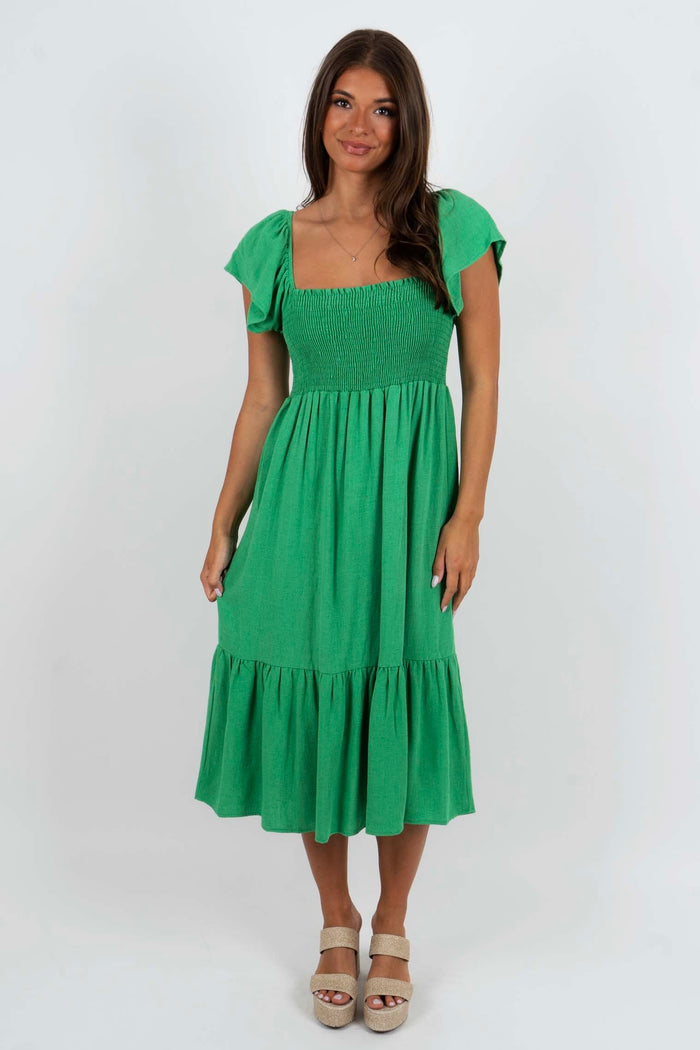 In Love With You Midi Dress (Gucci Green)