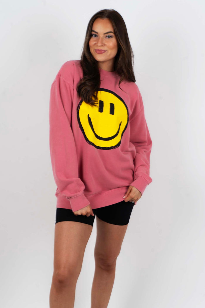 Smiley Sweatshirt (Pink)