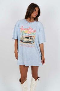 Beach Club Graphic Tee (Light Blue)