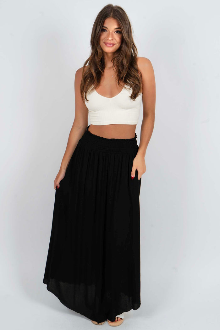 Give It A Twirl Maxi Skirt (Black)