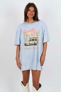 Beach Club Graphic Tee (Light Blue)