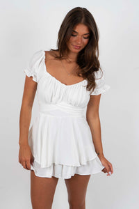 Wish It Was You Romper (White)