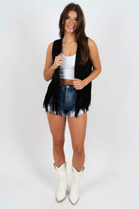 Refresh Your Memory Suede Vest (Black)
