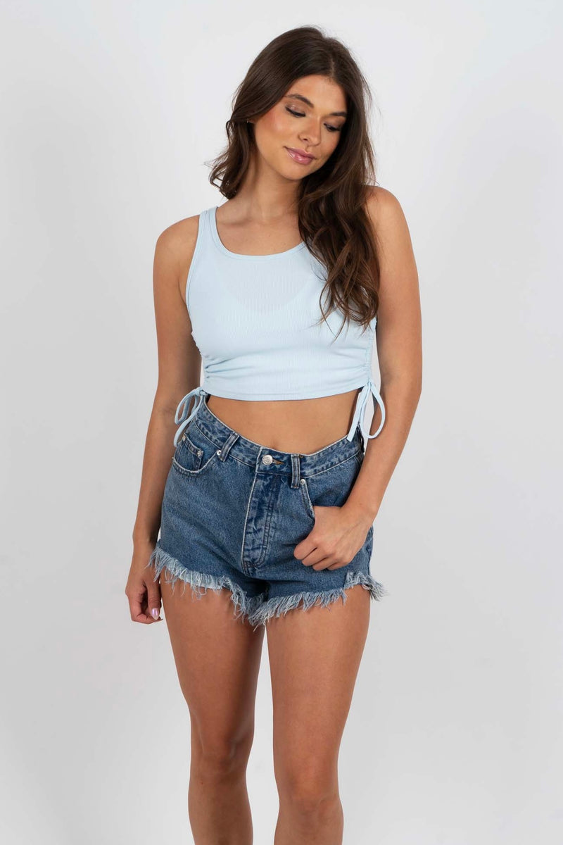 Wait A Minute Tank (Blue)