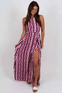 Yours For The Summer Maxi Dress (Berry Tie Dye)