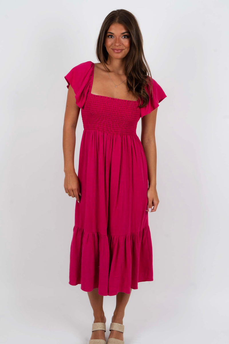 In Love With You Midi Dress (Fuschia)